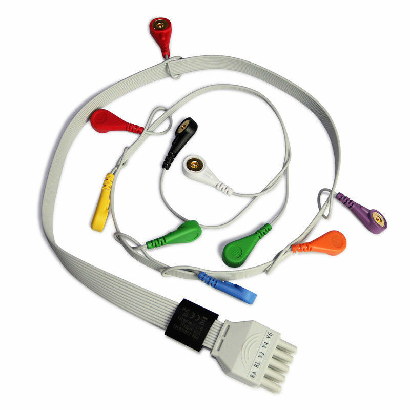 Cable Compatible con CONTEC Holter TLC5000, 10 cables IEC/AHA Snap Holter recorder ECG