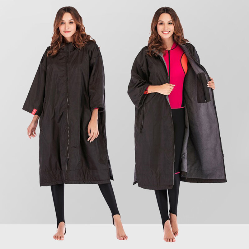 dry robe hot sale waterproof hoodie poncho wet suit dryrobe with microfiber terry toweling lining
