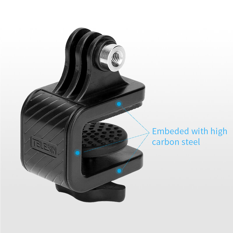 TELESIN Skateboard Surfboard Mount Holder Clip 8mm-15mm for GoPro Hero 11 10 9 8 7 6 5 4 Insta360 Osmo Action Camera Accessories