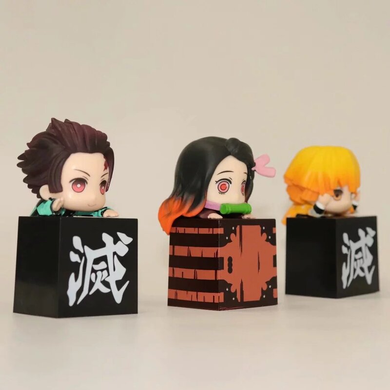 Figuras de acción de Kimetsu No Yaiba, juguetes de PVC de Demon Slayer, Kimetsu No Yaiba, Kamado, Tanjirou, Nezuko, 3 estilos por Set