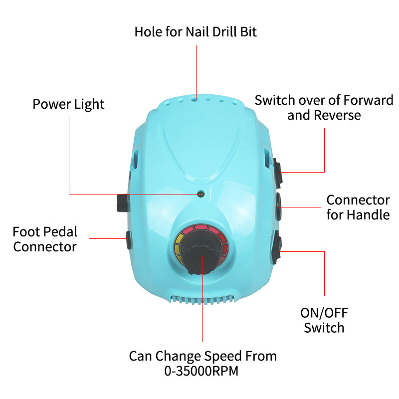 35000Rpm Elektrische Manicure Machine Met 6 Boren Electric Nail Boor Set Voor Nail Lak Verwijder Manicure Boor Nail master