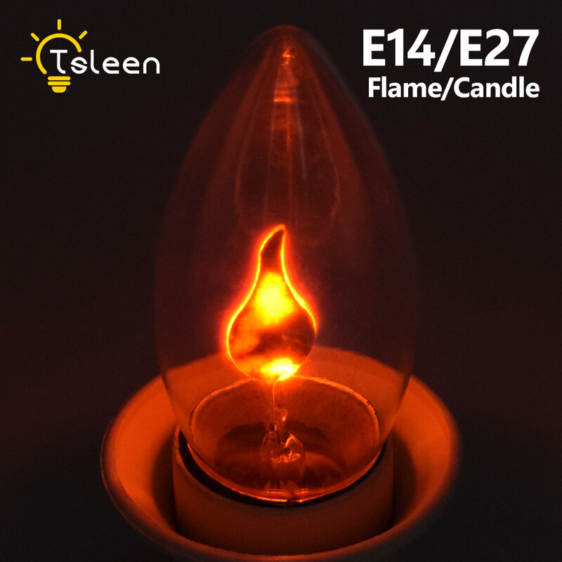 Светодиодный лампочка E27 с эффектом пламени, лампочка-кукуруза Е14, светодиодный лампочка в стиле ретро для люстры Эдисона, 3 Вт, 220 В светильн...