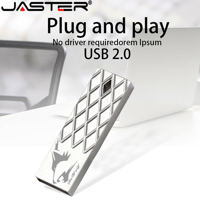 Unidad Flash USB 2,0 con patrón de Metal plateado, 4GB, 8GB, 16GB, 32GB, 64GB, 128GB, capacidad Real, lápiz de memoria con logotipo personalizado