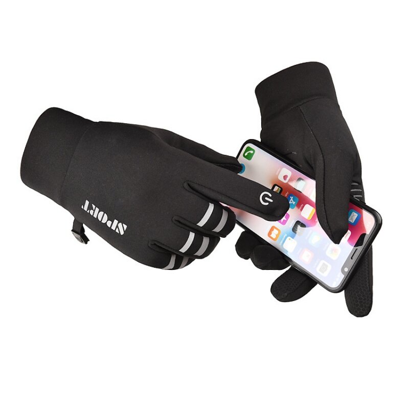 Luvas unissex para motociclismo, luvas de dedos quentes antiderrapantes com tela sensível ao toque para motociclismo, ski, ciclismo e outros esportes