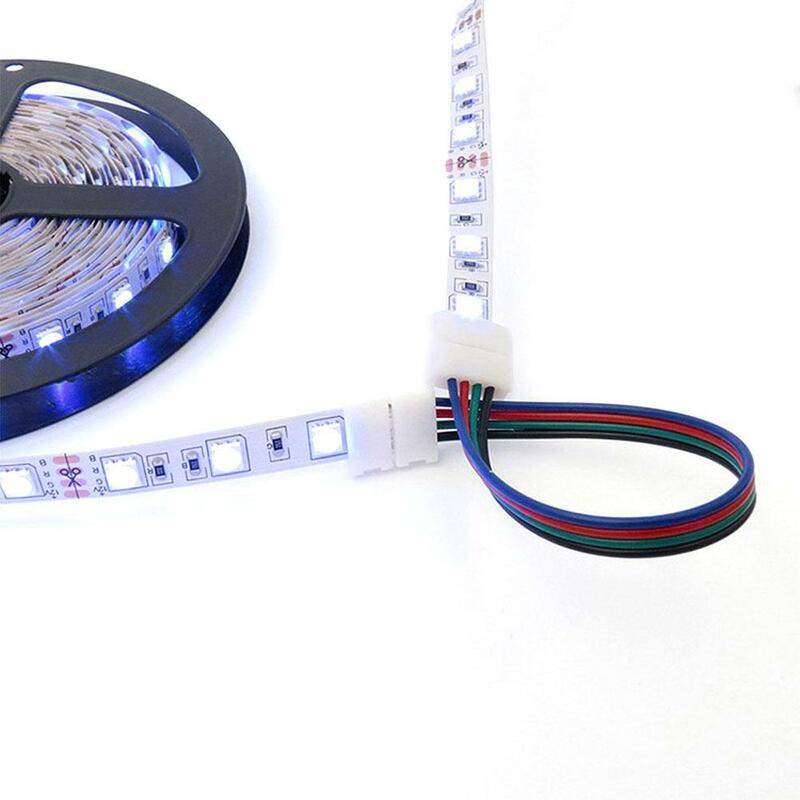 RGB 라이트 바 커넥터 세트 키트, l자형 5050, 10mm 솔더 프리 커넥터, 양방향 LED 라이트 스트립 액세서리