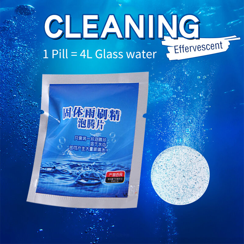 10Pcs Car Solid Cleaner Multifunctional Effervescent Tablets Spray Cleaner Car Window Windshield Glass Cleaning Auto Accessories