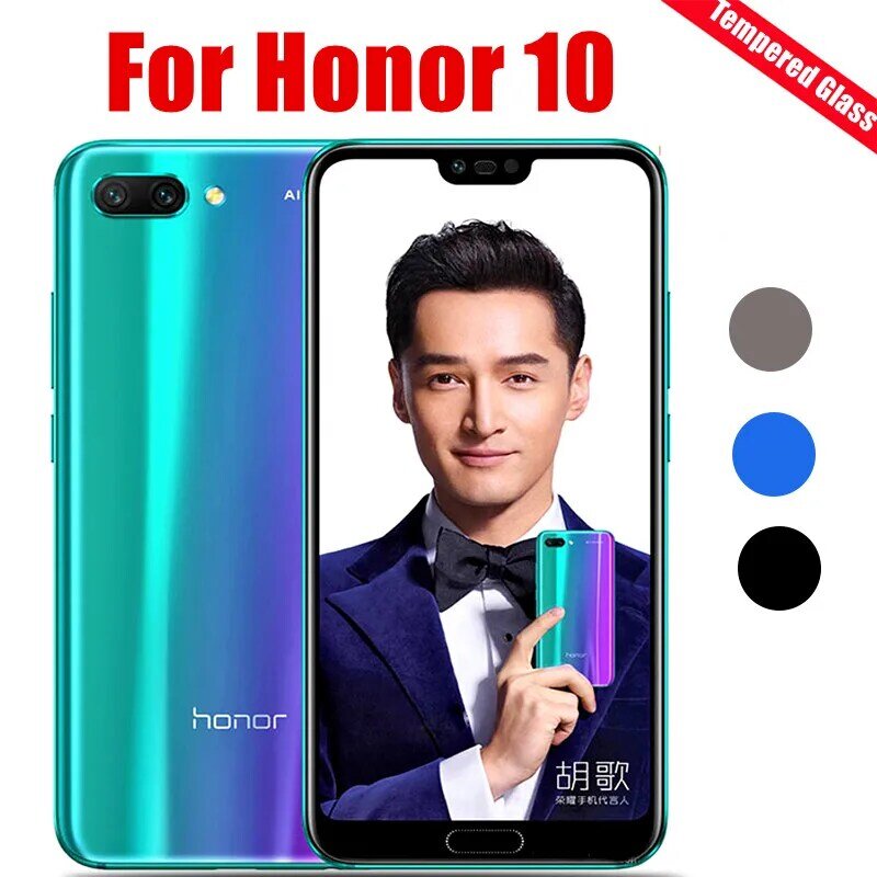 2Pcs 9D กระจกนิรภัยสำหรับ Honor 10 Honor10ความปลอดภัยโทรศัพท์ป้องกันหน้าจอ Huawei Honor 10 Huawey เต็มรูปแบบป้องกัน