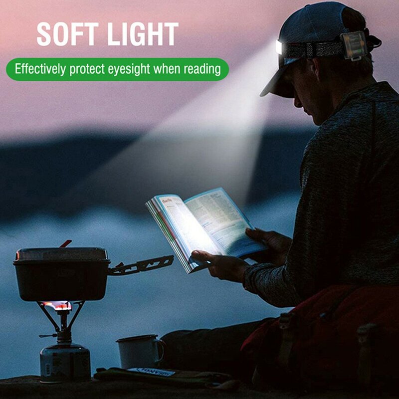 Lampe frontale étanche à LED COB, 3 modes d'éclairage, 600lm, alimentée par batterie AAA, idéale pour le travail, le Camping et la chasse