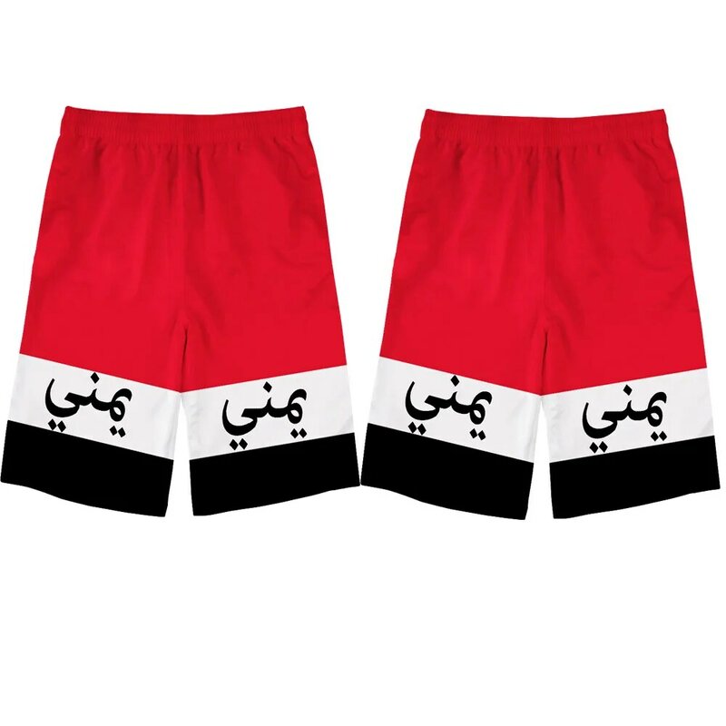 JEMEN männliche jugend diy freies nach maß drucken foto yem strand shorts nation flagge ye islam arabi arabischen land casual shorts