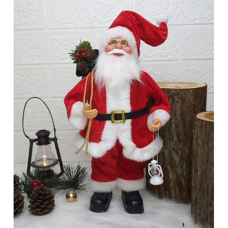 17-дюймовая разноцветная Рождественская Фигурка Санта-Клауса, украшение подходит для школы, рождественское праздничное украшение для дома