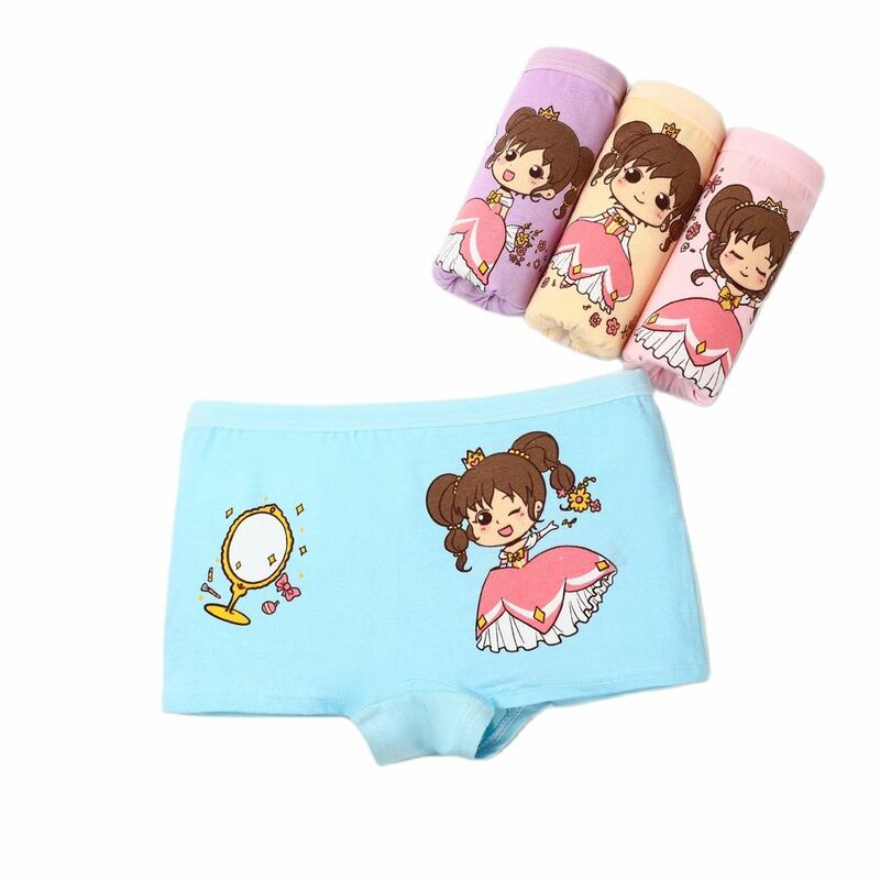 4 Pieces/Lot 2-12Y Children Underwear High Quality Cotton Girls Panties Cute Cat Pattern Kids Boxer Briefs Child Soft Girl Pants