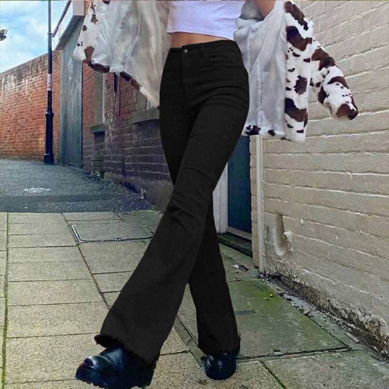 Women&#39;s jeans woman high waist Flared Jeans Khaki Black Brown Pants Women&#39;s pants for women clothing trouser Jean women trousers
