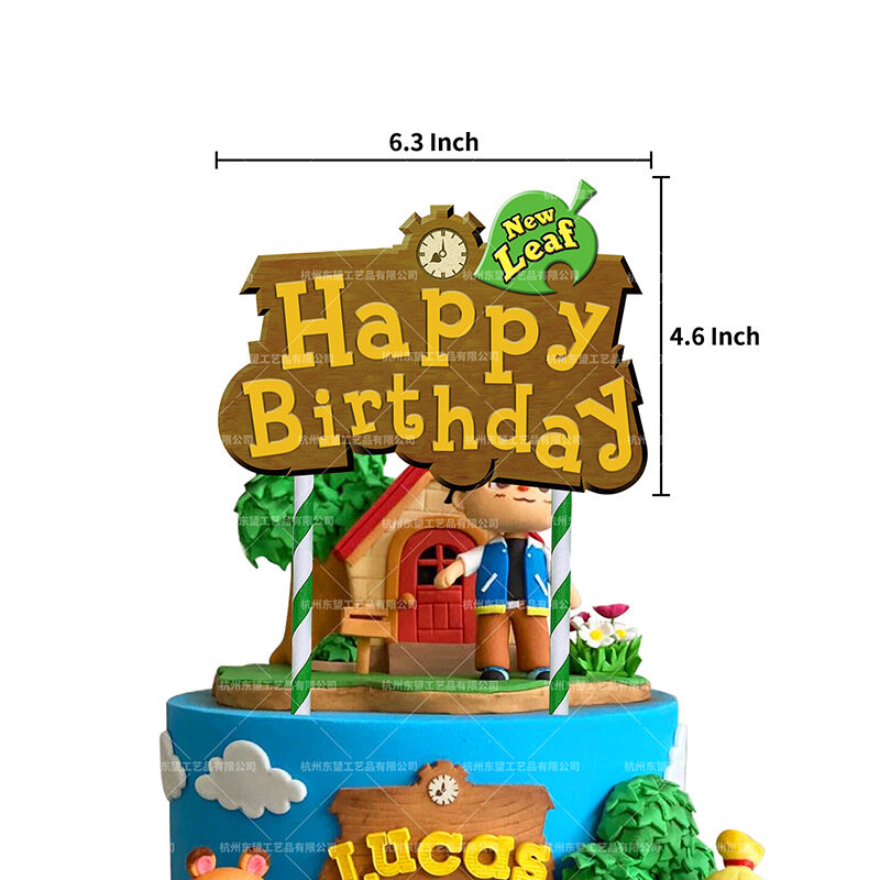 48 unids/set Animal Crossing globos Anime Animal Crossing cartel de feliz cumpleaños pastel Topper bebé ducha partido Decoración Juguetes de los niños