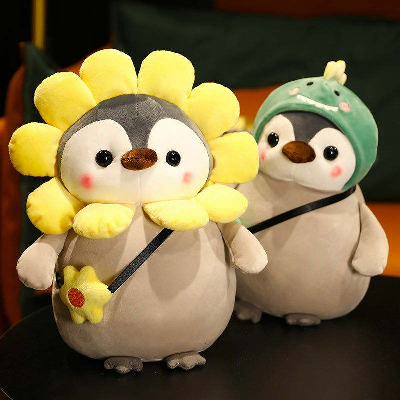 Muñeca de pingüino de girasoles encantadores, juguete de peluche para niña, Software para niños, regalo de cumpleaños de alta calidad