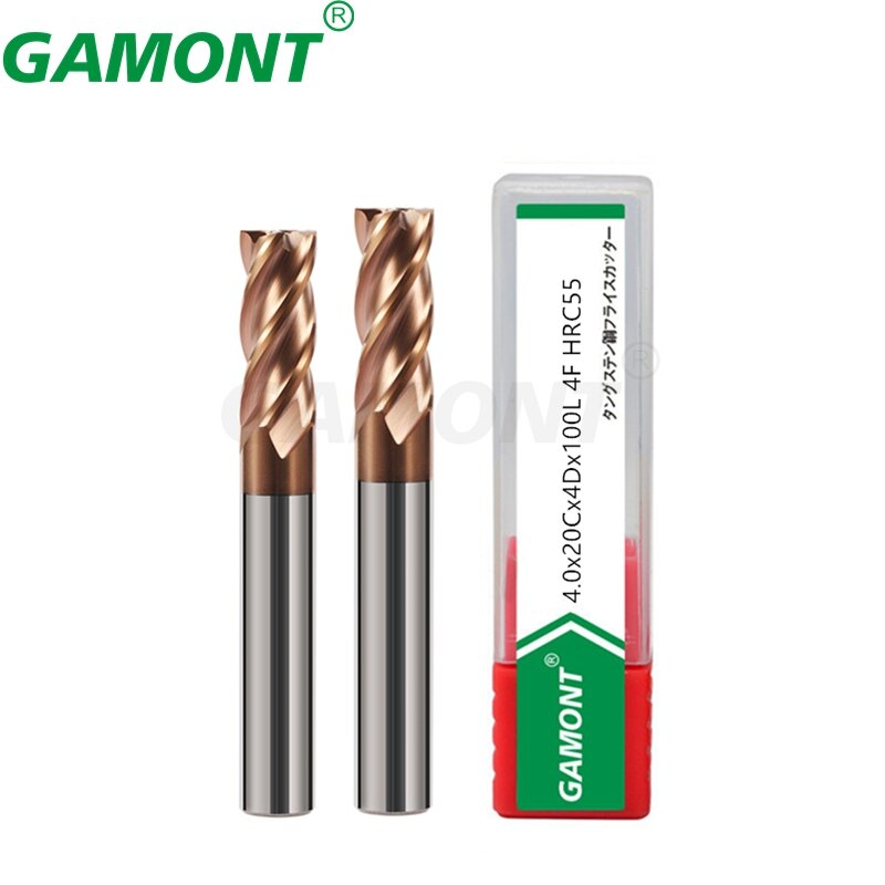 GAMONT-cortador de fresado con revestimiento de aleación, herramienta de acero de tungsteno, Cnc, HRC55, fresadora superior, 8mm