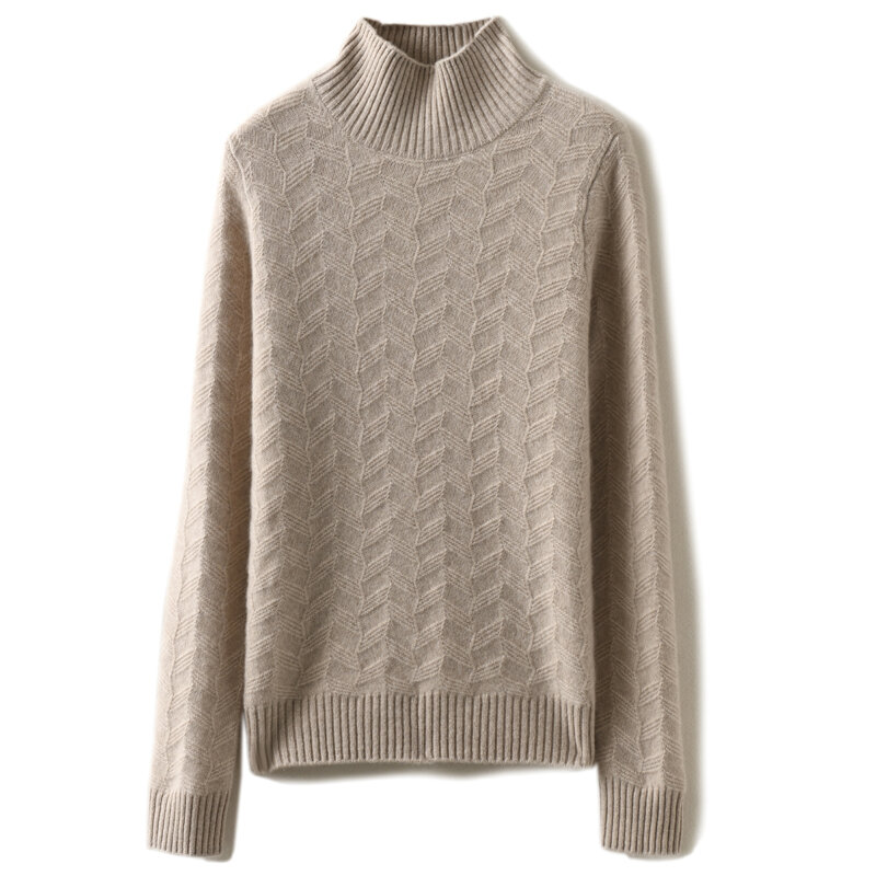Suéteres estampados para mujer, 100% de lana pura tejida, suéteres suaves, ropa de invierno, gran oferta, 2021