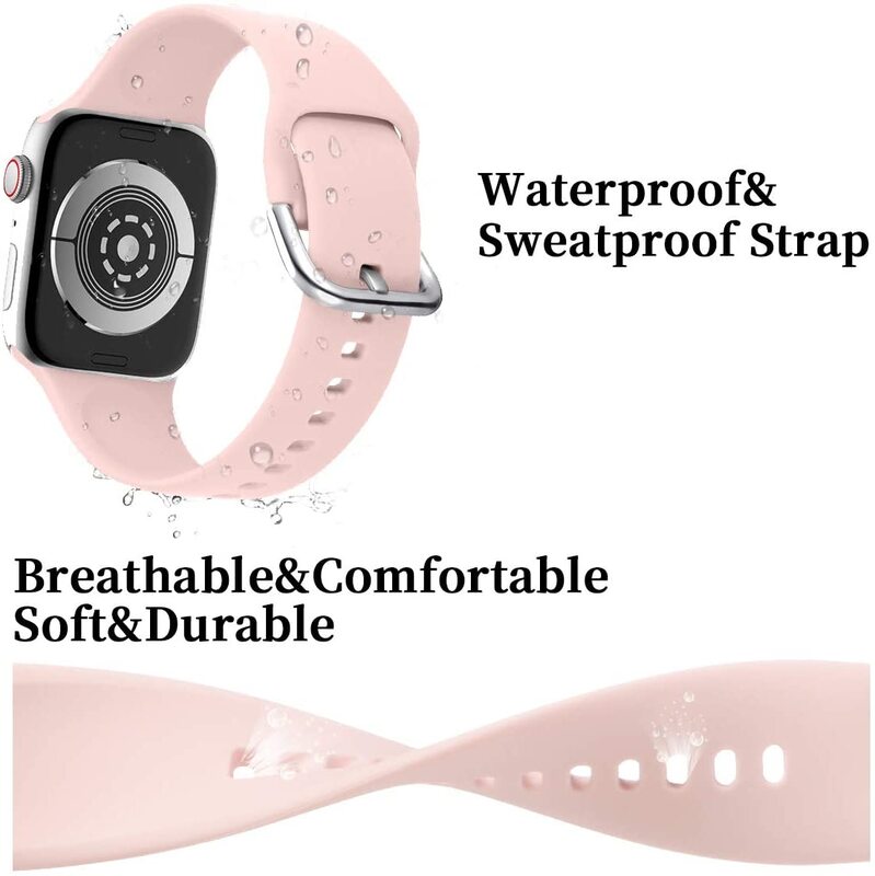 Ремешок силиконовый для Apple Watch band 44 мм 40 мм 38 мм 42 мм 44 мм, резиновый браслет для смарт-часов iWatch Series 3 4 5 6 se