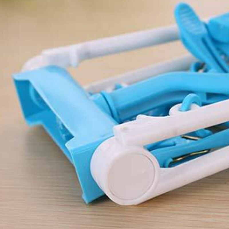12 Clip Folding Drying Rack Multi-functional Foldable Underwear Socks Clips Plastic Clothes Clamps Hanger