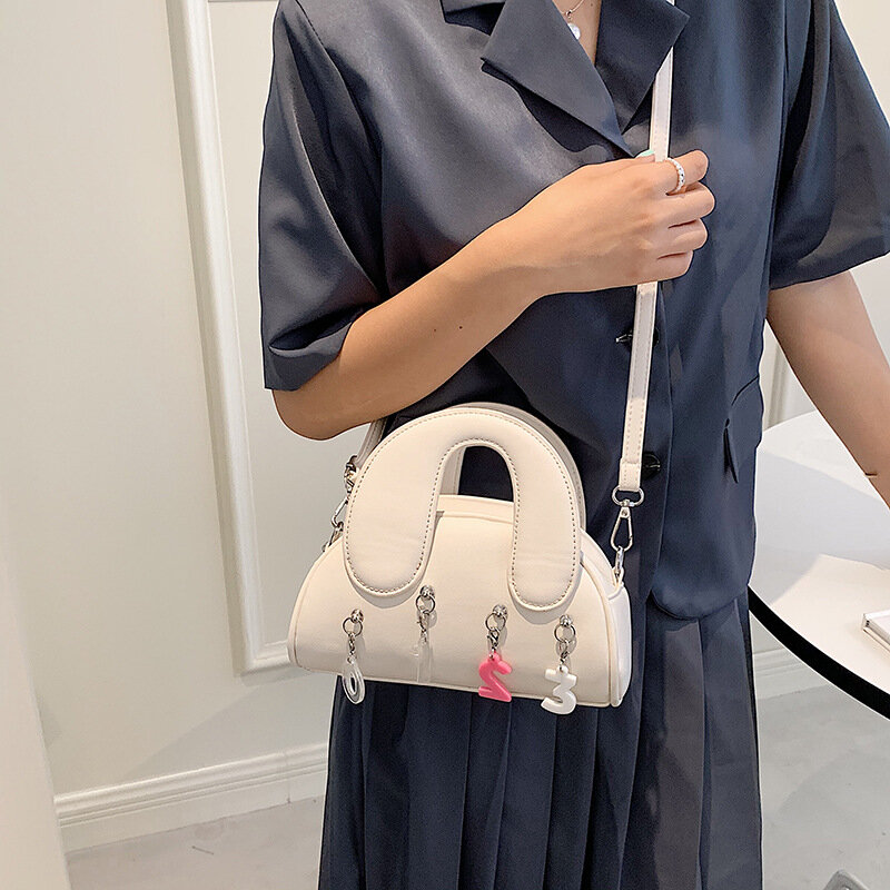 Luksusowe torebki damskie torebki Crossbody Pu Leahter torby na ramię dla kobiet cyfrowy wisiorek torba Shell wysokiej jakości torba