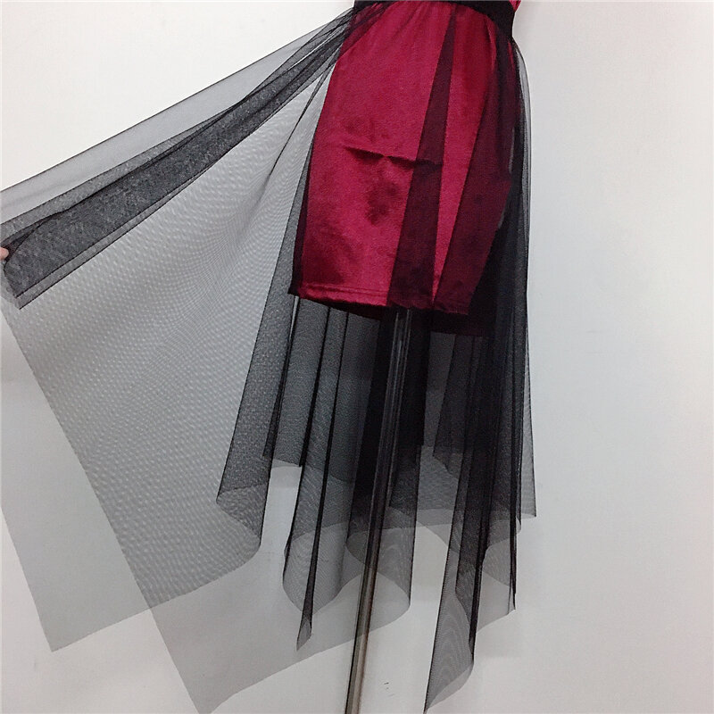 Женская фатиновая летняя черная, белая нестандартная сетка, женская прозрачная юбка для вечевечерние