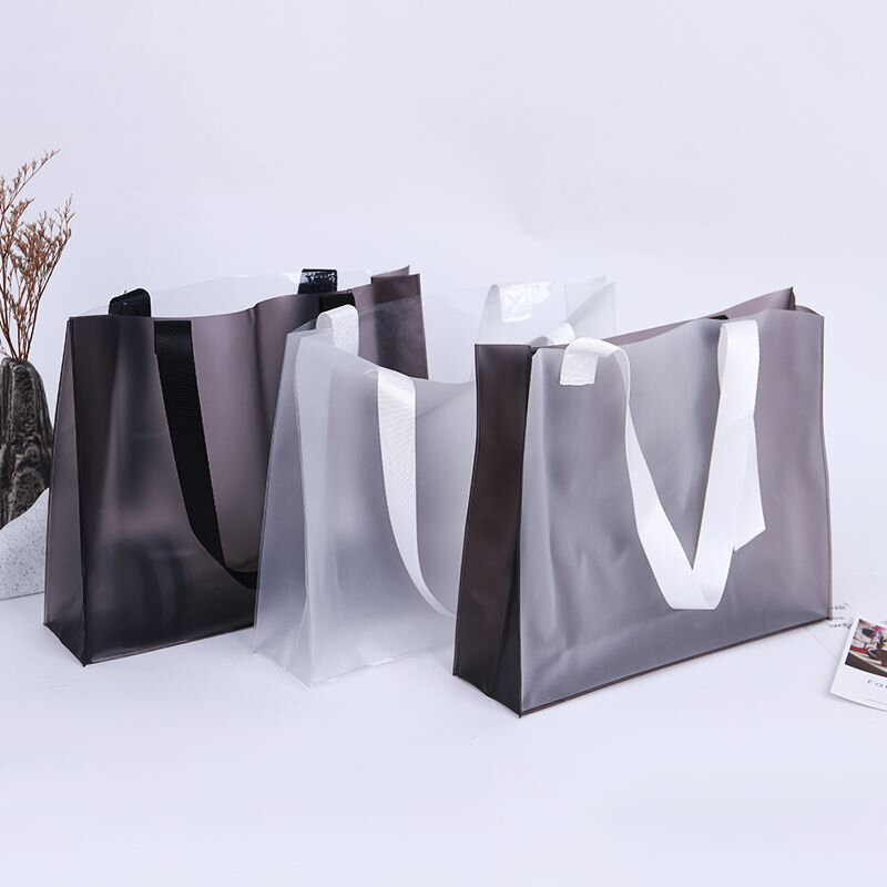 Transparante Waterdichte Boodschappentassen Opslag Zak Hoge Kwaliteit Tassen Frosted Plastic Zakken Eenvoud Gift Bags