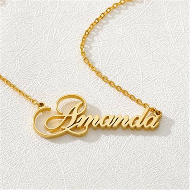 Collar con nombre personalizado para mujer y niña, joyería de acero inoxidable con nombre personalizado, regalo personalizado