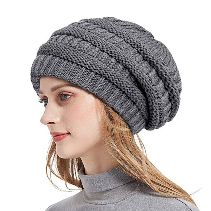 겨울 Unisex Windproof 따뜻한 니트 비니 모자 새틴 안감 패션 부드러운 편안한 모자 야외 사이클링 스키 따뜻하게