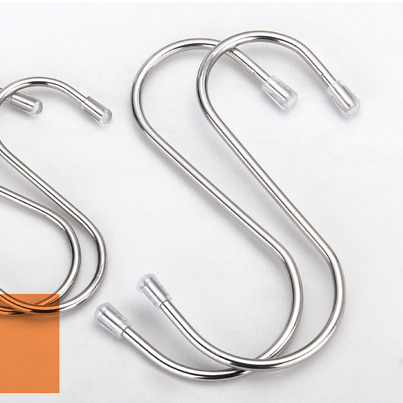 Stainless Steel S-Shaped Hooks Hanger for Kitchen Bathroom Belt Scarf Tie Storage Rack Space-saving Hanging Bag Hat Clothes