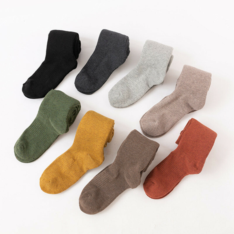 Women's Lower leg socks autumn and winter Japanese jk Korean of solid color thigh high socks thick terry warm socks women