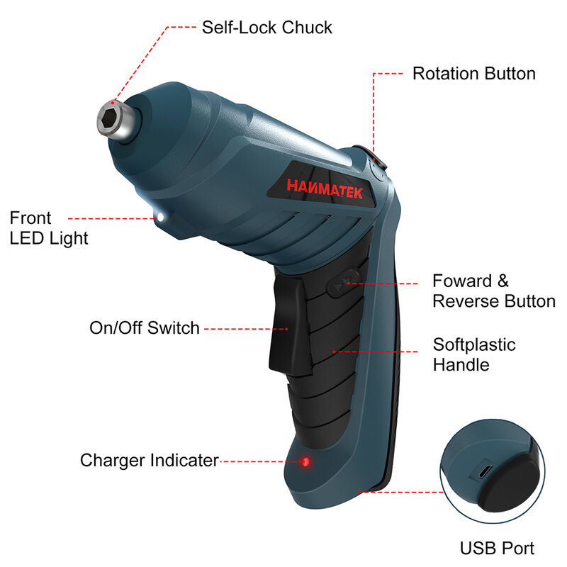 مفك كهربائي قابلة للشحن مفك البراغي اللاسلكي على التوالي pistol نمط قوي مفك كهربائي صغير برغي البنادق