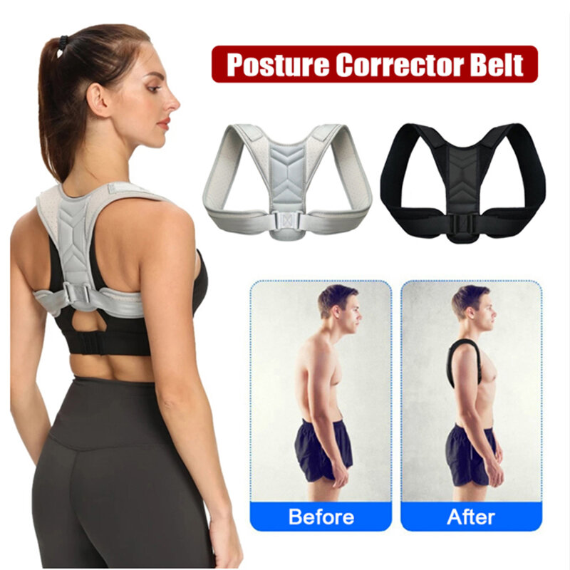 Corrector de postura ajustável para homem e mulher postura cinta superior para suporte clavícula e proporcionando alívio da dor