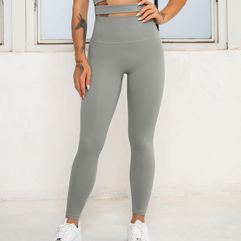 Super elástico leggings de esportes feminino ginásio calças de yoga nu sentido calças de fitness apertadas calças de secagem rápida bottoms running