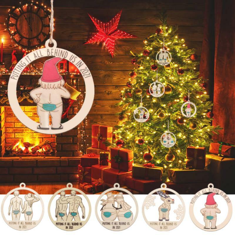 1 pz ornamenti natalizi per la casa decorazione romantica per feste pendenti personalizzati in legno per alberi di natale bar per la casa forniture per feste