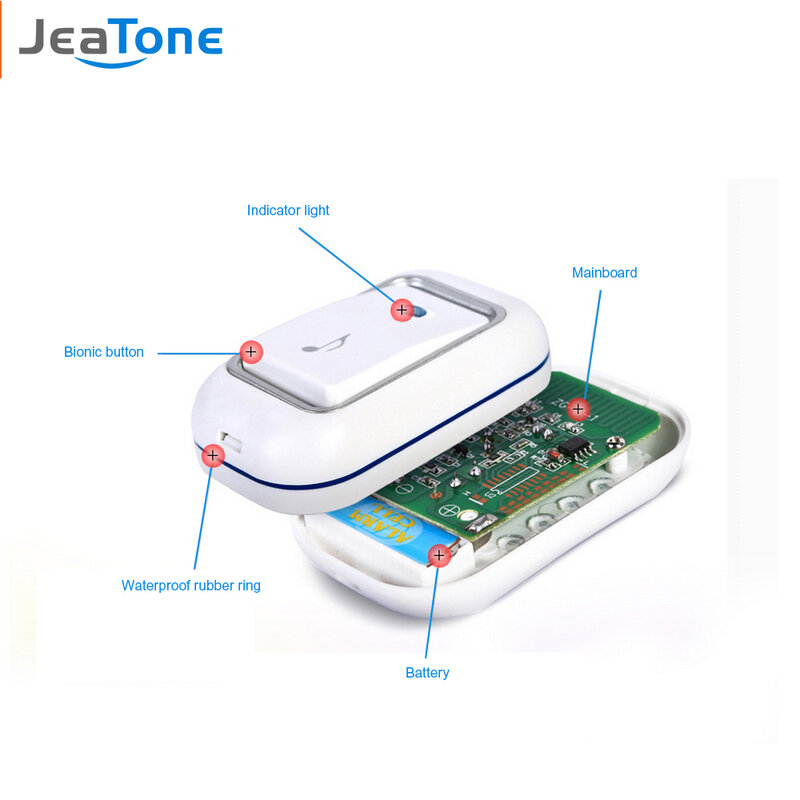 Jeatone Wireless Doorbell Home Security Alarm/ Welcomeสมาร์ท 3in1 Multi-Purposeปุ่มประตูติดตั้งง่าย