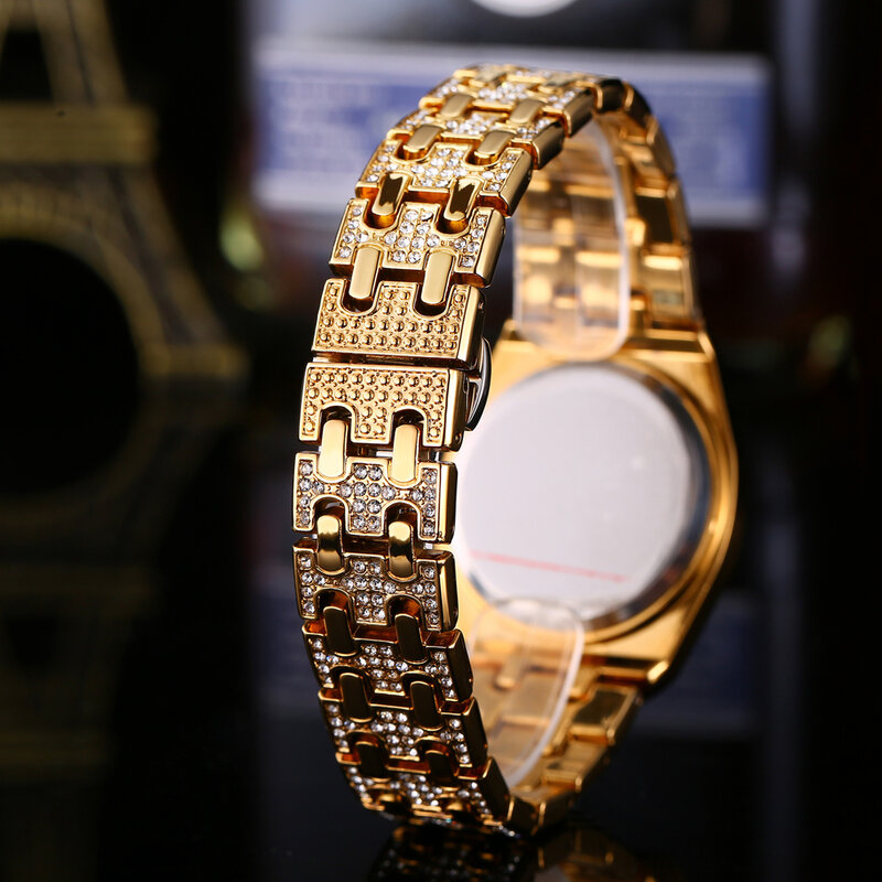 Роскошные камнями женские часы со стразами кварцевые Bling лед из часы для женщин женская одежда наручные часы montre femme relogio