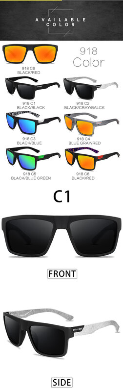 918 Classic Polarized  Sunglasses Men Women Driving Square Frame Fishing Travel Sun Glasses Male Goggles Sports UV400 Eyewear