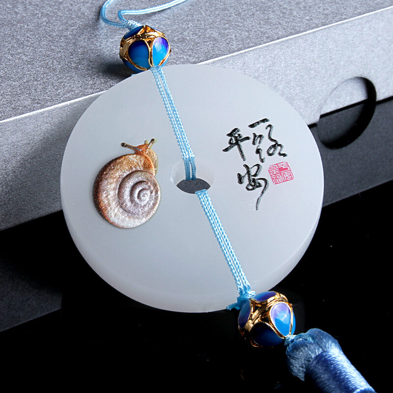 SWEFONDE-accesorios colgantes para espejo de coche, decoración personalizada para el mejor amigo, regalos, hebilla de Jade chino, colgante, regalo de cumpleaños