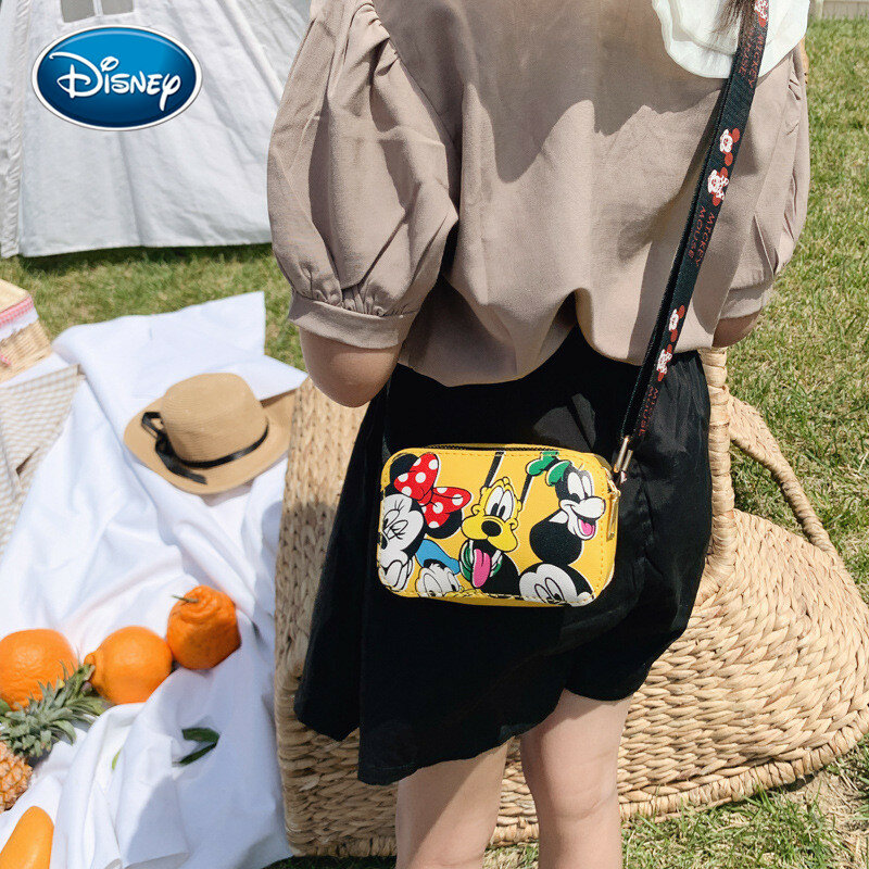С Микки-Маусом для девочек, сумка-мессенджер через плечо мешок с персонажем из мультфильмов высокого качества сумочка Минни детская сумка д...