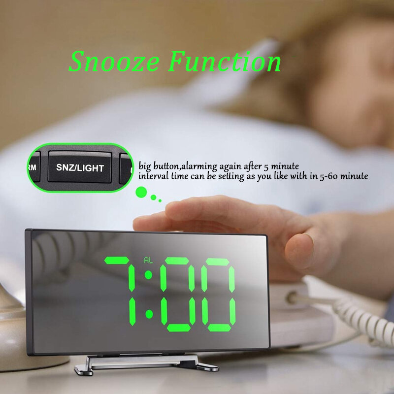 Cyfrowy zegar z budzikiem LED ekran budziki dla dzieci sypialnia temperatura z funkcją drzemki zegar biurkowy Home Decor zegar LED