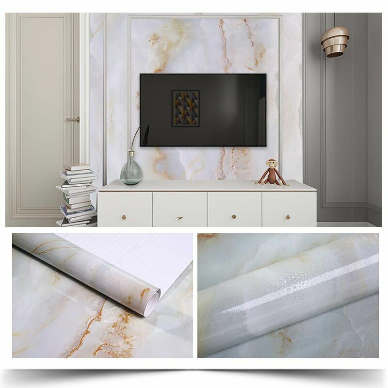 55cmx 1/2/3/5/10m cozinha pvc adesivos de parede de mármore bancada adesivos de banheiro auto-adesivo papel de parede à prova dwaterproof água