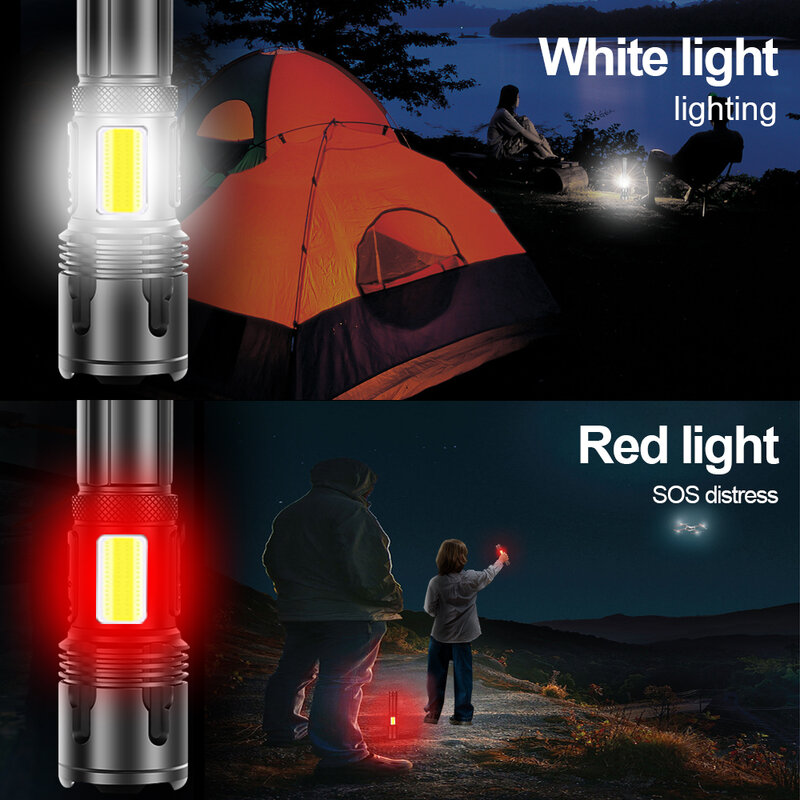 2022 NOVA XHP160 Lanternas LED de Super Alta Potência 18650 Tocha Recarregável USB Camping 880000 Lúmen Lanterna Tática 26500 COB