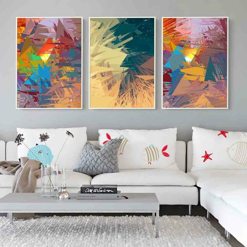 Nordic abstract oil painting color corner fashion graffiti art canvas painting living room corridor office home decoration mural