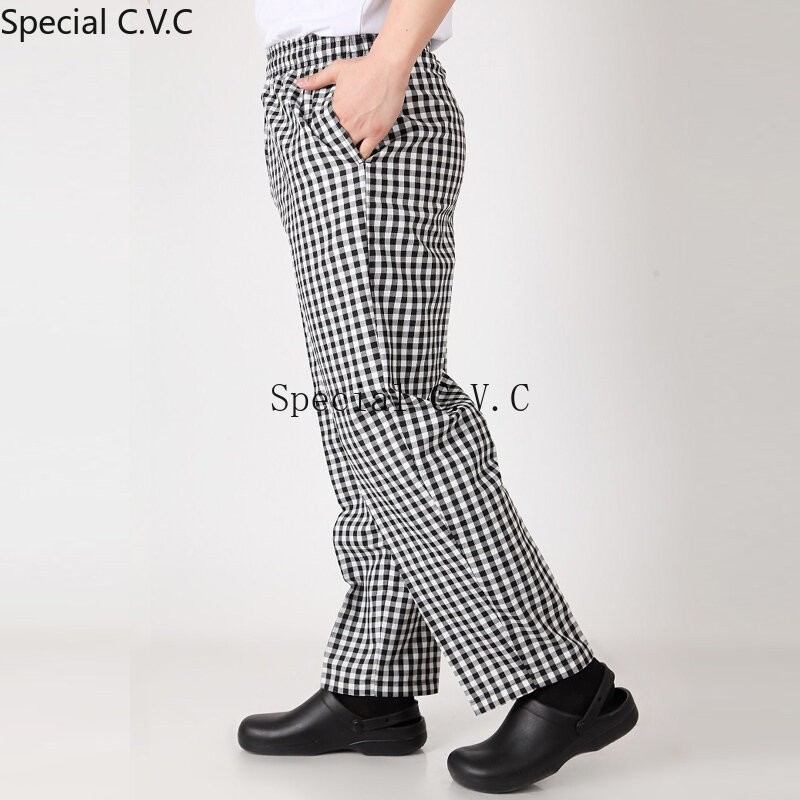 Штаны для шеф-повара, брюки с эластичной резинкой на талии для ресторанов и отелей, брюки с зеброй для мужчин и женщин, кухонная форма