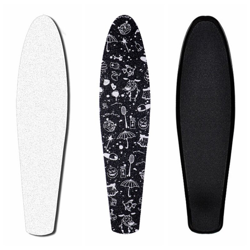Außen Skateboard Aufkleber Solide/Gedruckt Anti-slip Wasserdichte Klebe Einzelnen Rocker Schleifpapier für Penny Bord
