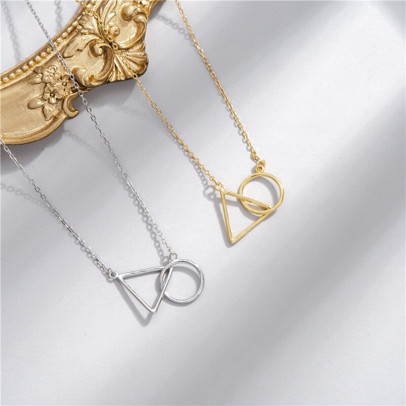 Sodrov 925 Liontin Kalung Perak Murni untuk Wanita Personalisasi Segitiga Gesper Bulat Perak Kualitas Tinggi 925 Liontin Perhiasan