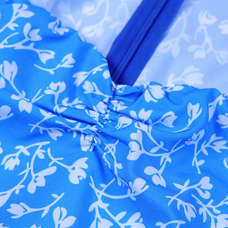 Moda damska Casual wygodny bandaż drukuj czeski dekolt w szpic sukienka z krótkim rękawem