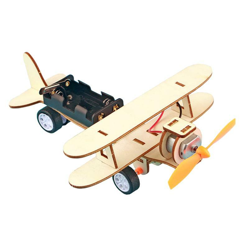 1 conjunto crianças diy brinquedo modelo de avião de madeira experimental brinquedo educacional científico