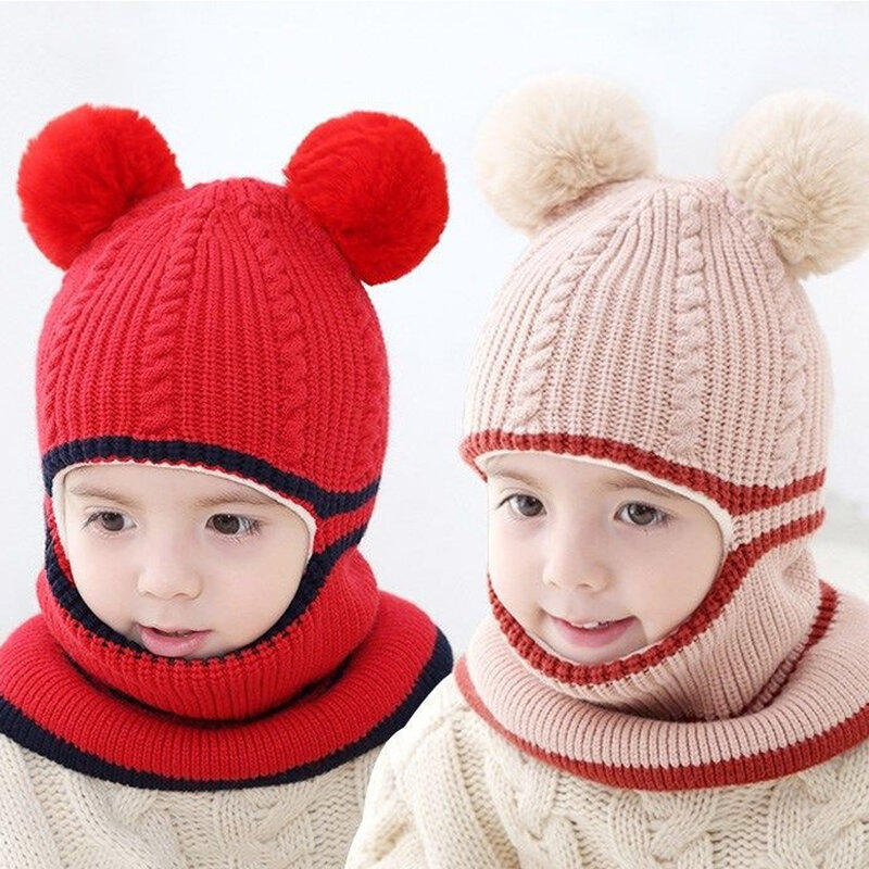 Cappello invernale per neonati unisex per neonati morbidi e caldi tappi per orecchie per bambini in pile foderato in maglia per 0 ~ 3 anni