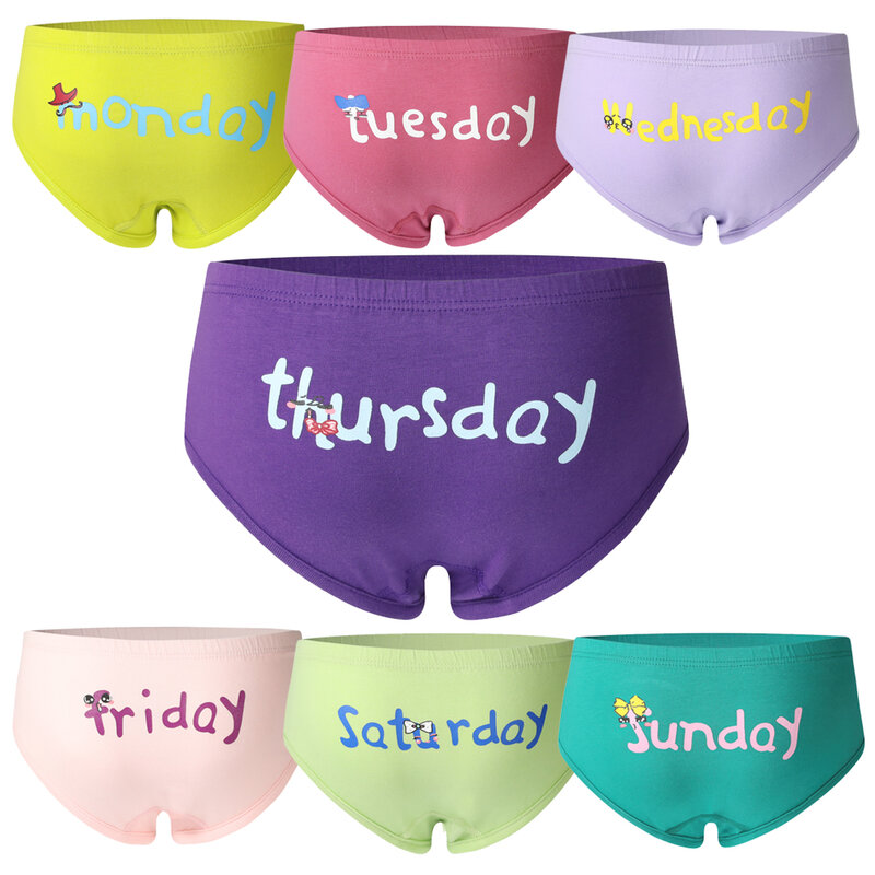 7 teile/paket Kleinkind Mädchen Unterwäsche Kinder Höschen Kleine Baby Briefs Tage der Woche Unterhose (2-5 Jahre) durch Core Ziemlich