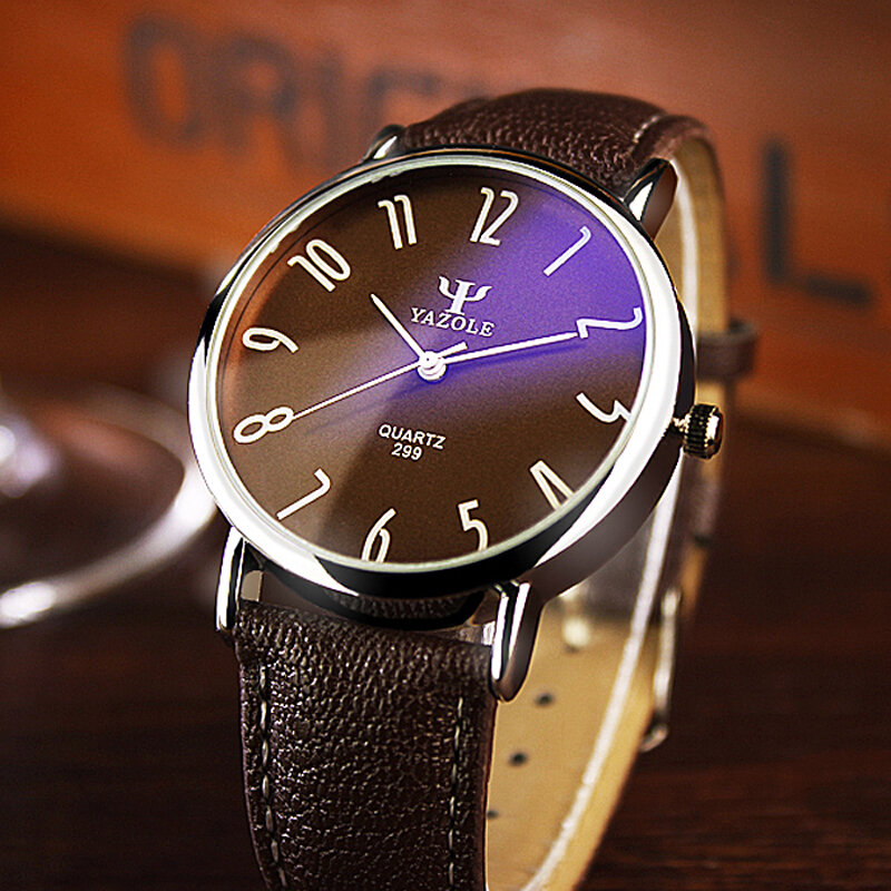 Designer YAZOLE Jam Tangan Pasangan สำหรับคนรักนาฬิกาควอตซ์นาฬิกาผู้ชายแฟชั่นผู้หญิงนาฬิกาข้อมือหนัง Pu ของผู้หญ...